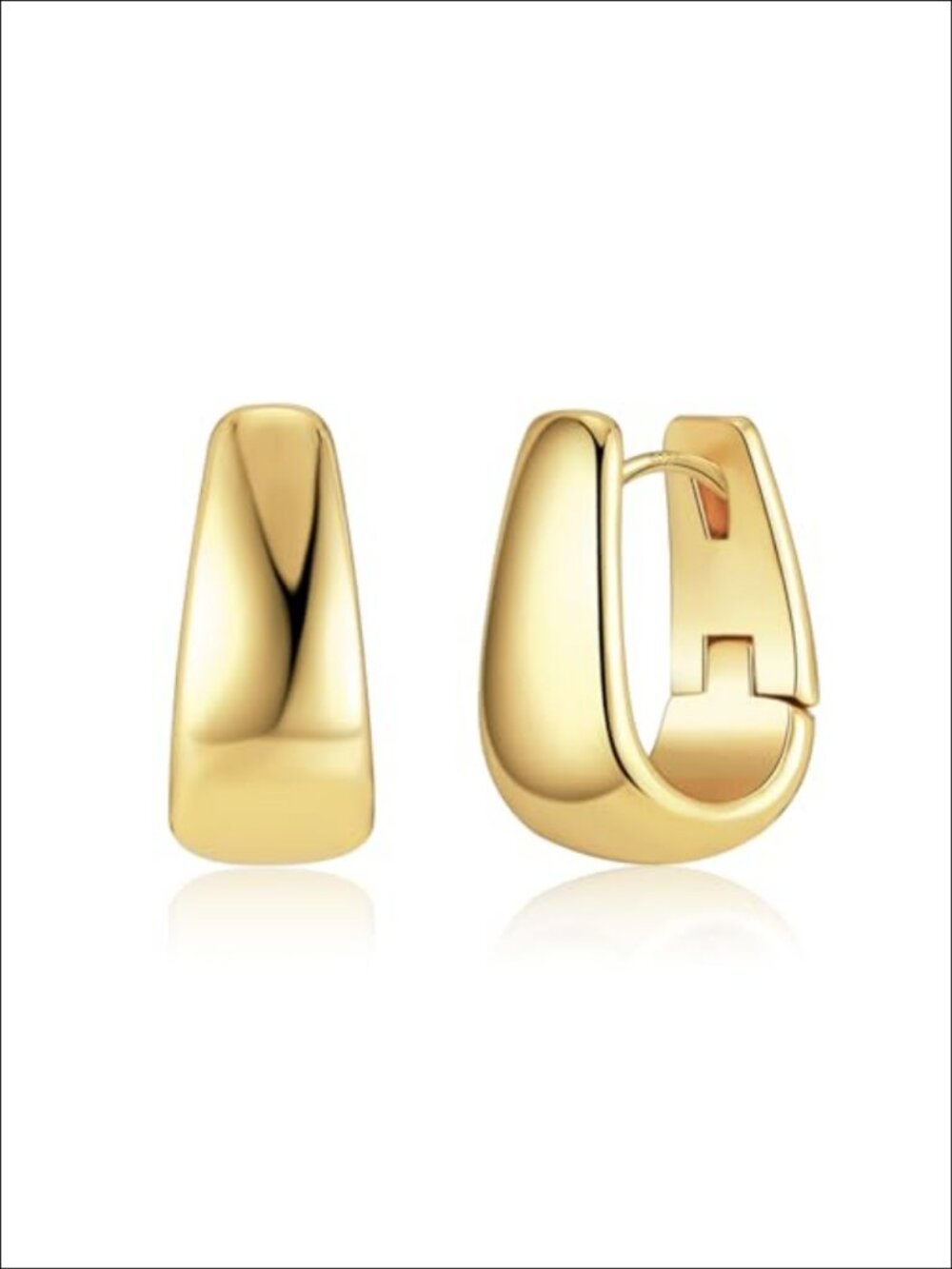 Small Chunky Hoop Earrings Gold Plated Silver Huggie Women